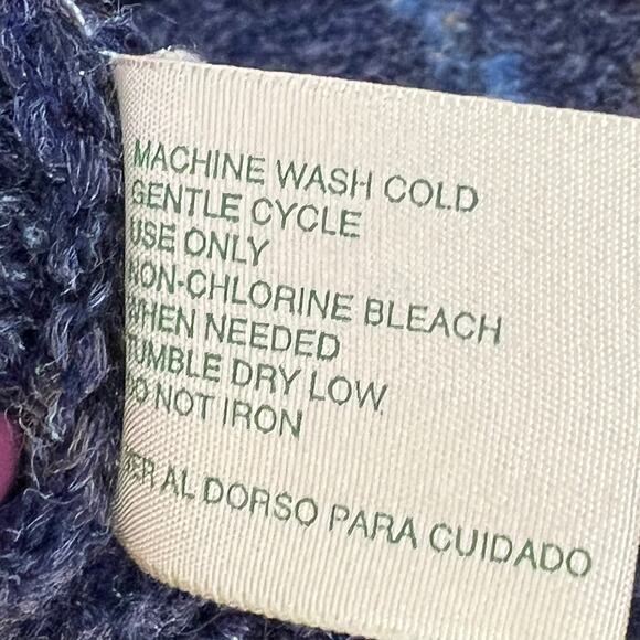 Vintage Y2K Fair Isle Sweater Women 1X Blue Snowflake Holiday Retro Winter Cabin - Picture 13 of 14